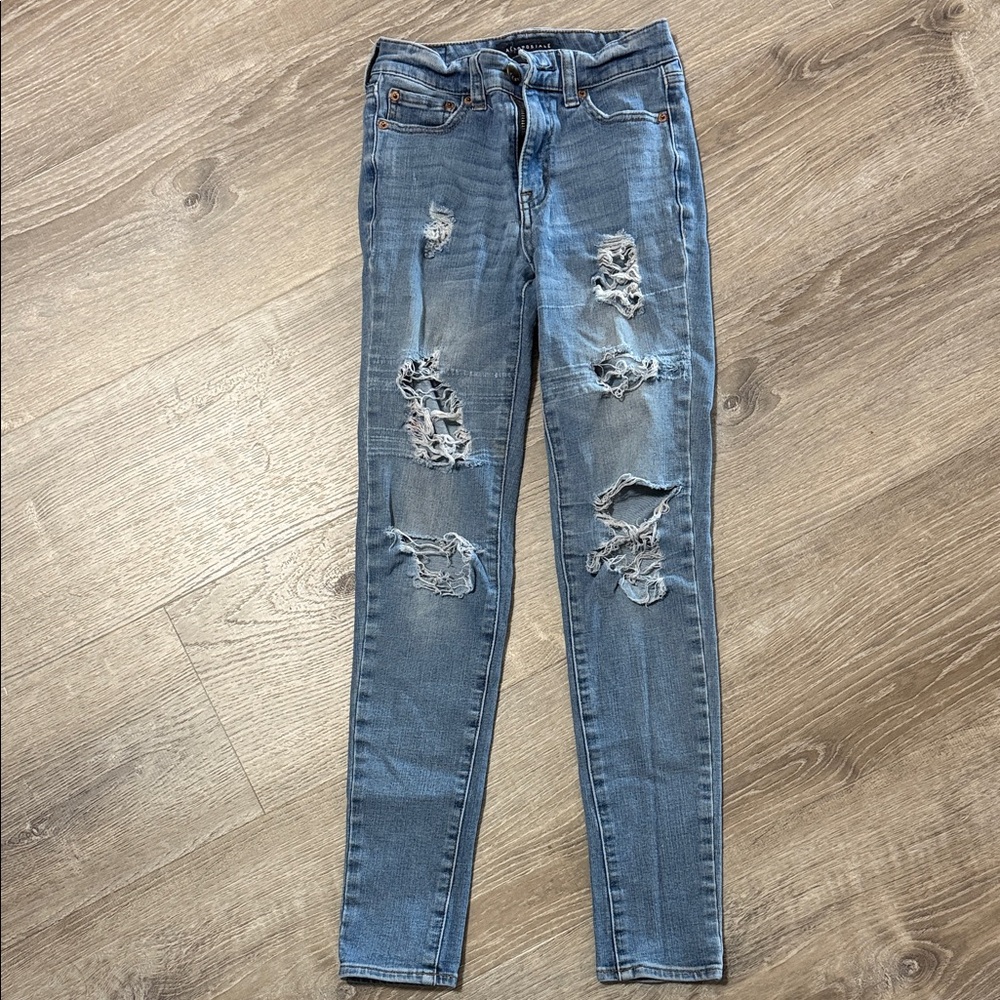 Aeropostale Light Blue Distressed Skinny Jeans